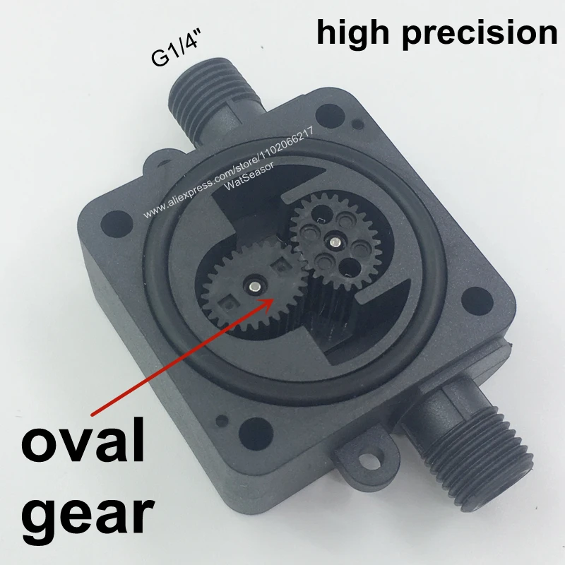 New G1/4" Oval Gear FlowMeter High Precision 0.3~5L/min Oil Flow Sensor Use for Cooking Machine Liquid Sensor Measure Meter