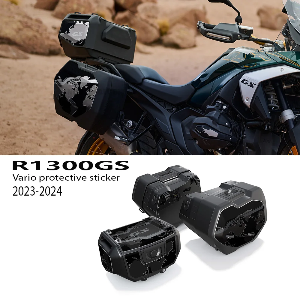 

Наклейки на чемоданы для BMW R1300GS R 1300 GS 2023-2024, вариант 719, тройные черные защитные наклейки на чемоданы для мотоциклов