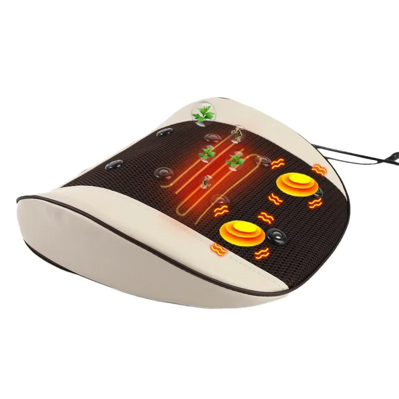 Pneumatic Chiropractor Lumbar Disc Pulse Vibration Waist Protection Heating Back Chair Cushion - Image 5