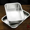 Thicken Stainless Steel Serving Tray with Lid Rectangle Metal Food Storage Plates Dish Cake Buffet Organizer Kitchen Container 4