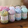 50G/Ball Combed Cotton Gradient Yarn 4Ply for Knit Clothes Color Gradient Dyeing Knitting Yarn with Milk Cotton Yarn 2