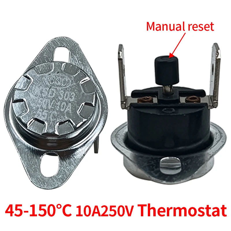 2/5/10PCS Manual KSD301/KSD303 45C-150C 97C 100C 110C 120C 125C 130C 140C 150degrees Celsius Reset Thermostat Temperature Switch