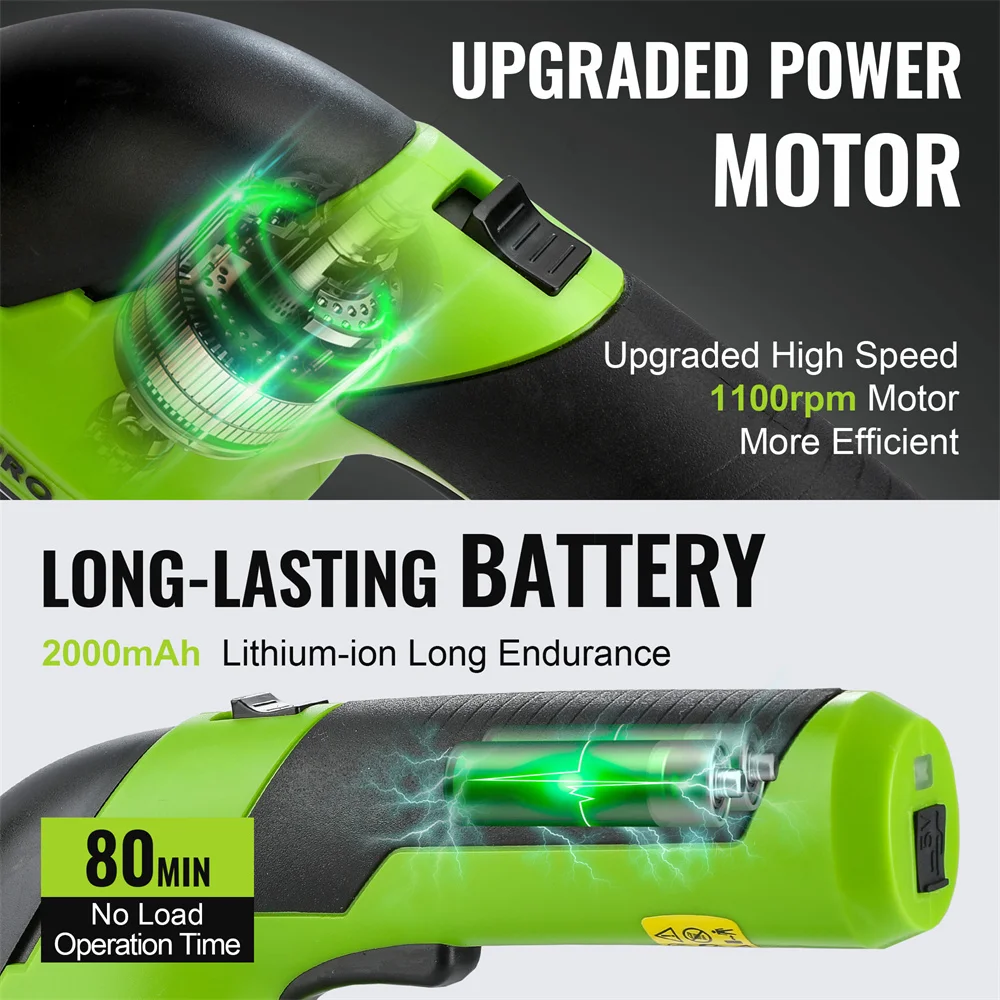 WORKPRO 2 in 1 Electric Trimmer 7.2V/3.6V Lithium-ion Cordless Hedge Trimmer for Garden Power Tools Electric Pruning Shears 6