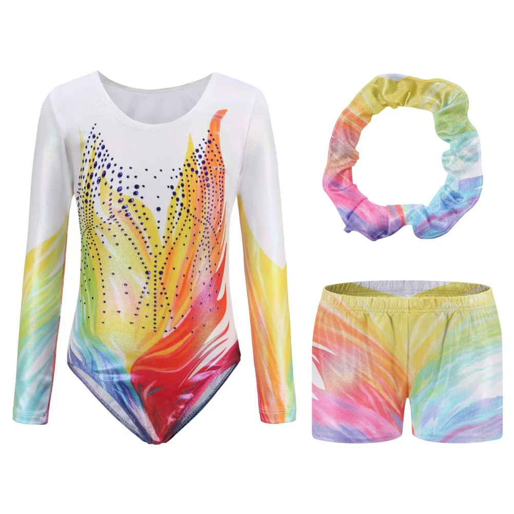 Children Girls Diamante Long Sleeve Sleeveless Ballet Leotard 5-12 Years