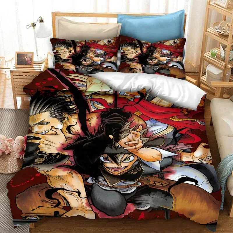 Anime Black Clover Asta Bedding Set Duvet Cover Bedroom Comforter Covers Single Twin King Size Quilt Cover Home Textile 2/3PCS