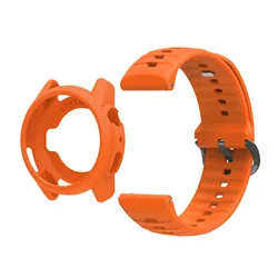 Dual Function Case with Sports Strap - Premium Silicone Band in Rubber Finish - COROS PACE 4 (2PCS Orange)