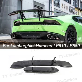 Real Carbon Fiber Rear Spoiler Racing Boot Wings Fit for Lamborghini Huracan LP610 LP580 DMC style Spoiler 1