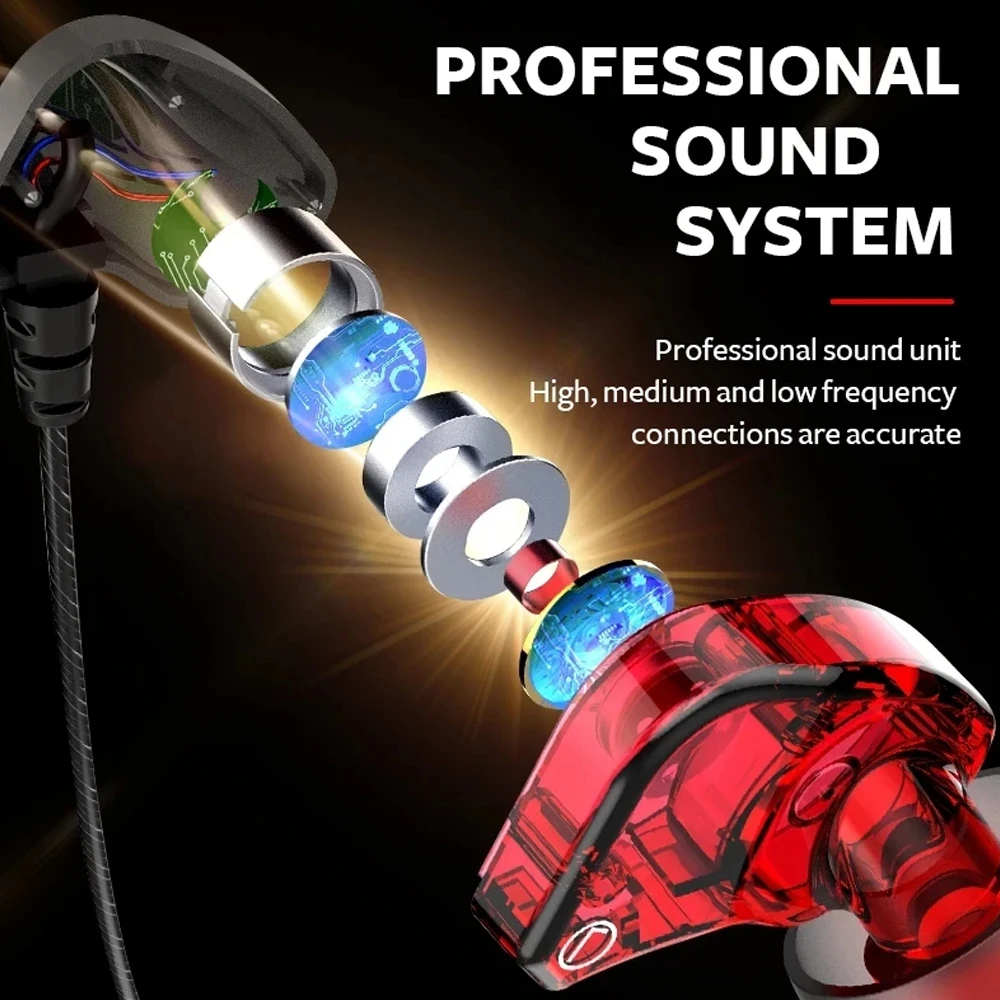 HIFI 6D Surround Bass In-Ear Wired Headphones 3.5mm Type C Earphone Sports Waterproof Gaming Headset Handfree Earbuds with Mic 3
