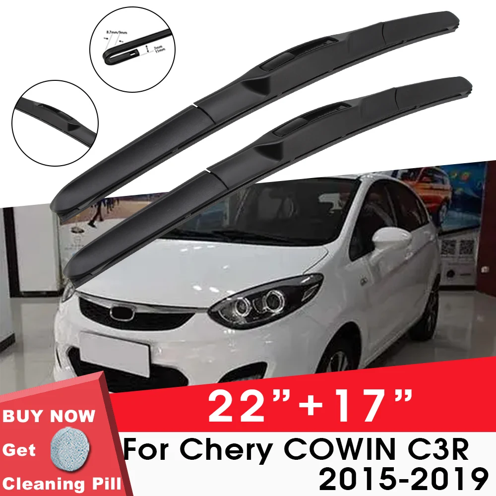 

Car Wiper Blade Front Window Windshield Rubber Refill Wiper For Chery COWIN C3R 2015-2019 22"+17" Car Accessories