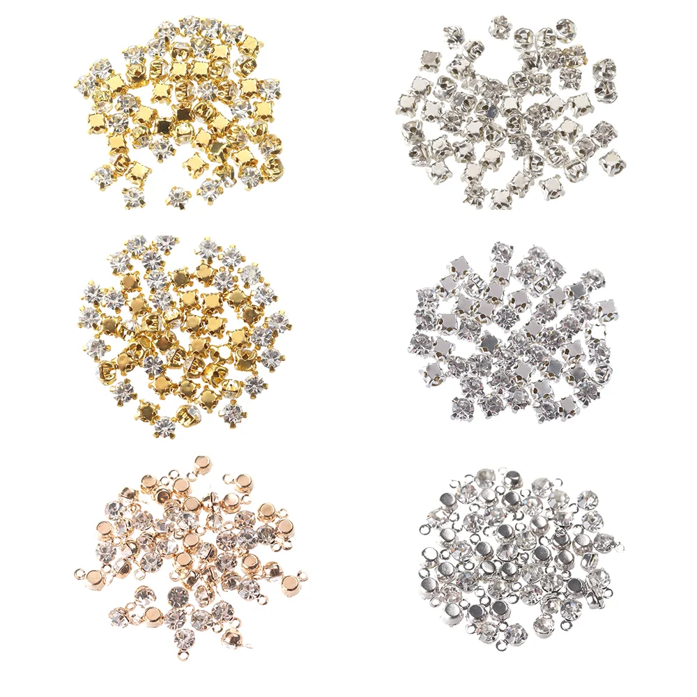 50Pcs Mini Rhinestone Buttons For Doll Jewellery Necklace Bracelet ...