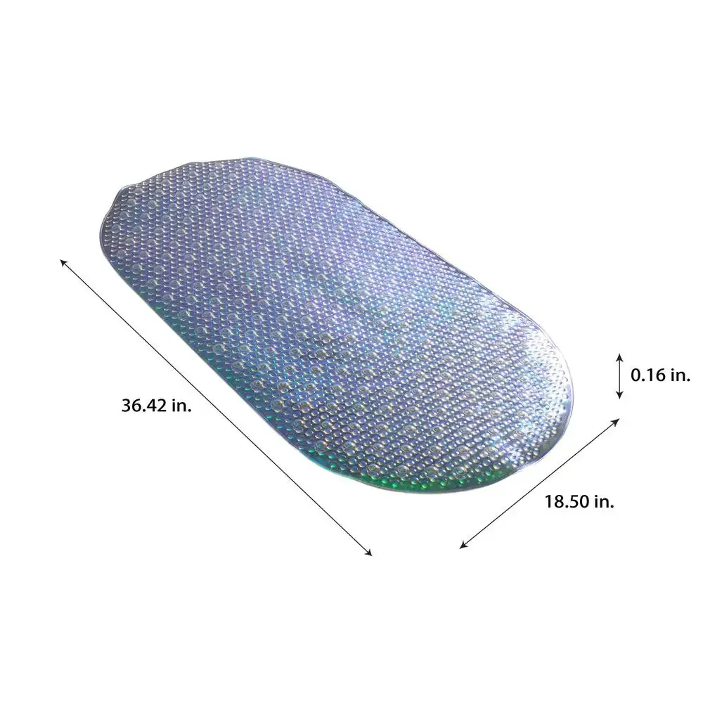 Oval Anti-Slip Bathmat 36" x 18.1" Soft PVC Massaging Shower Mat