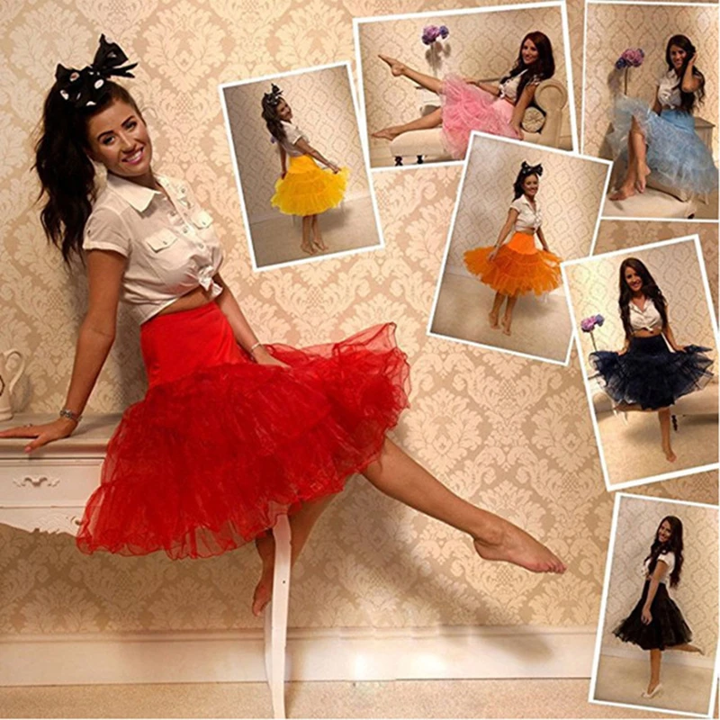 

Short Organza Halloween Puffy Petticoat Cosplay Woman Crinoline 50s Vintage Wedding Petticoats Underskirt Rockabilly Tutu