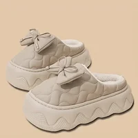 Women Winter Warm Slip-On Cotton Slippers Thick Sole Fleece Lining Non-Slip Indoor/Outdoor House Shoes Stylish Slipons Footwear - Image 3