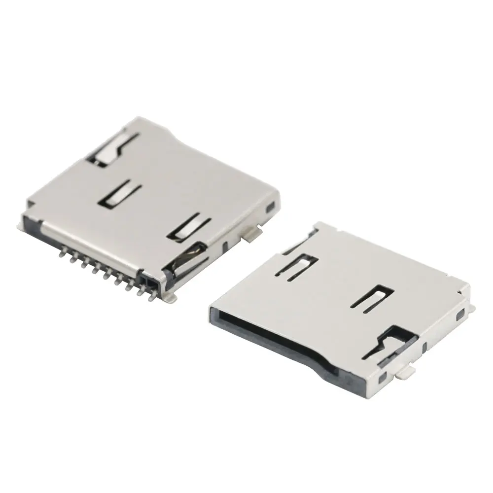 Portatarjetas TF autoelástico SMD, lector de tarjetas, tipo empuje, 9 pines, doble presión, soldadura externa, ranura para tarjeta TF, 10 Uds.