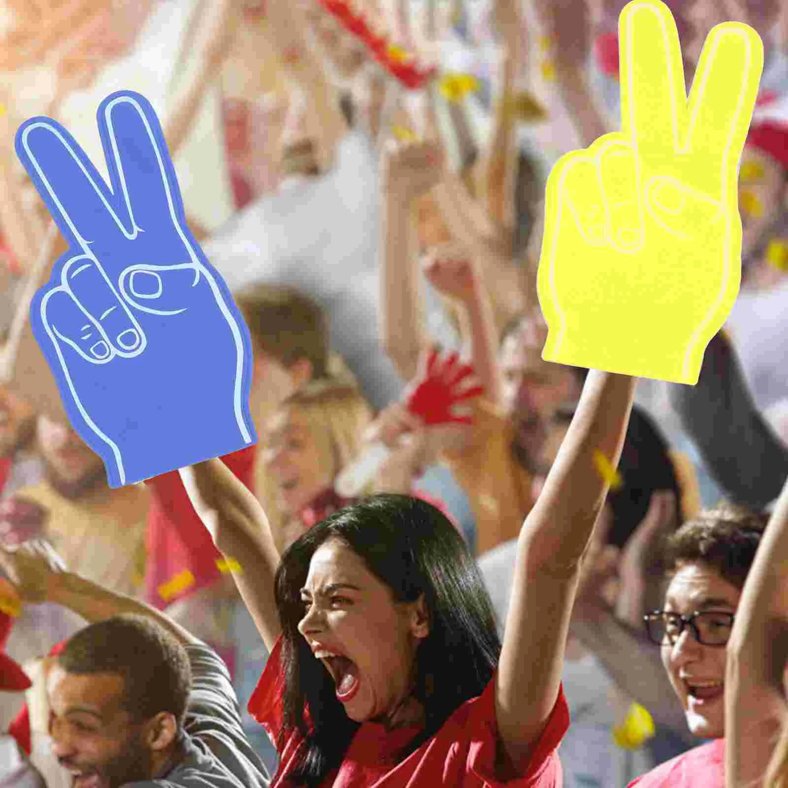 

6Pcs Sports Cheering Foam Hands Football Party Favors Novelty Foam Fingers Sports Event Cheer Props