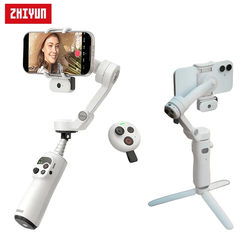 ZHIYUN Q5 Ultra plié dans son étui de transport, montrant sa compacité - Achetez ZHIYUN Q5 Ultra Gimbal Smartphone 3 Axes
