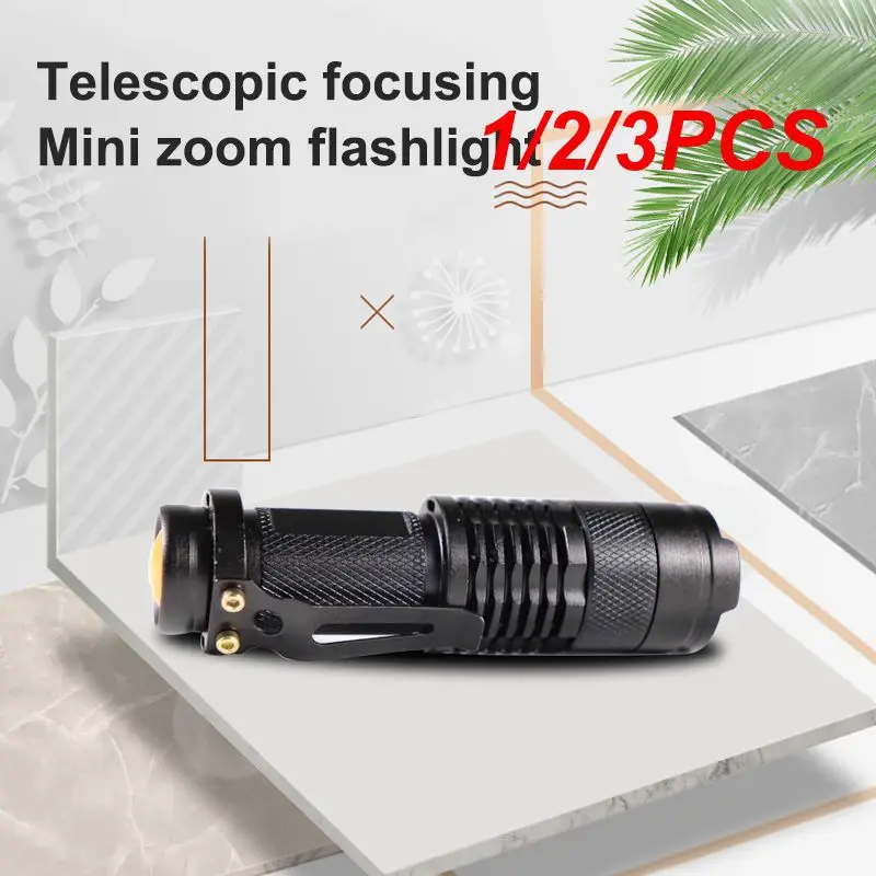 

1/2/3PCS Ultra Bright LED Flashlight With XP-L 3.7V LED Lamp Beads Waterproof Zoomable 3 Lighting Modes Multi-function No