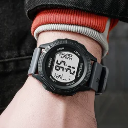 Multi - Functional LED Luminous Student Electronic Watch (Grey)