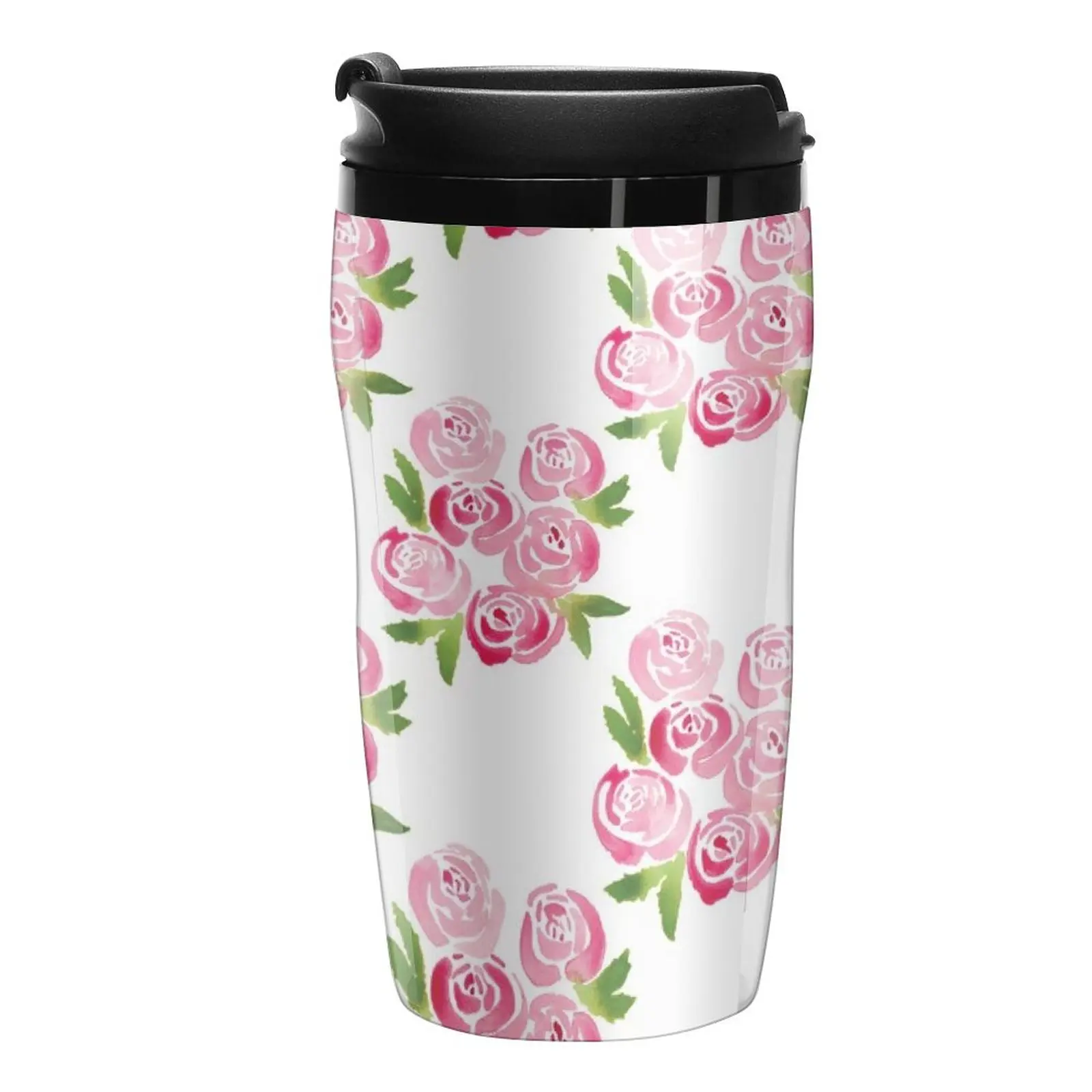 

Romantic Watercolour Roses Travel Coffee Mug Coffee Glasses Mate Cup Glasses For Coffee Vintage Cup