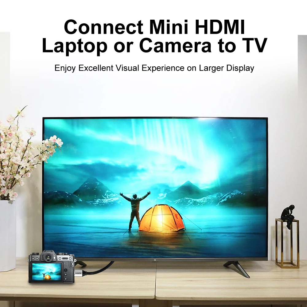 ZOGUO High Speed Mini HDMI to HDMI 2.0 Cable 4K 60HZ 1080P 3D For Tablet Camcorder MP4 Camera Display Micro Cable Adapter