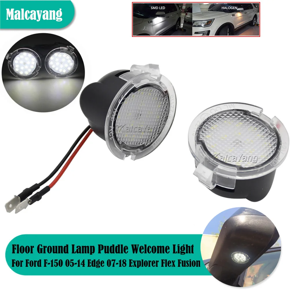 2Pcs Led Side Mirror Floor Ground Lamp Pozzanghera Light Per Ford F150 Raptor Edge Explorer Flex Fusion Lincoln Navigator Mark Lt Mkx