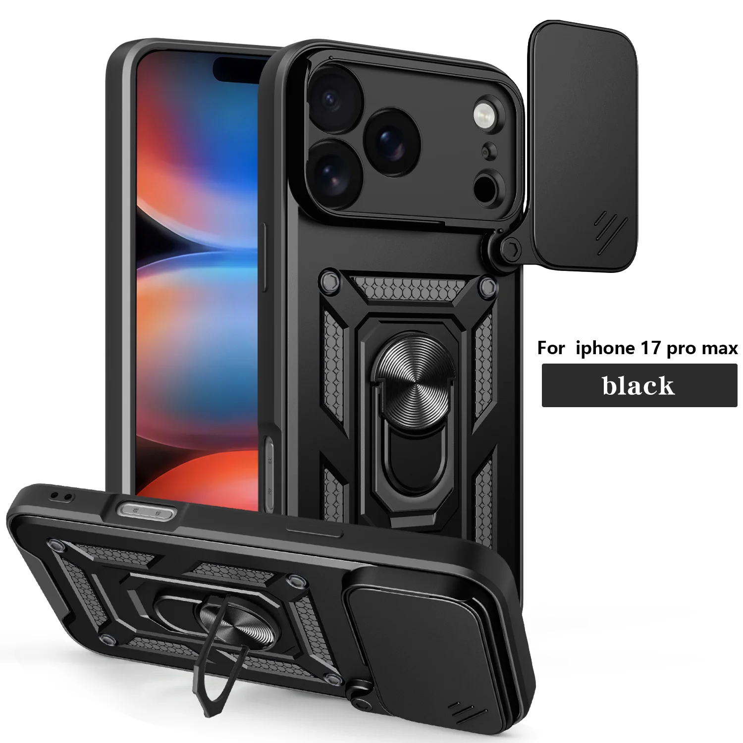 Luxurious Magnetic Holder Phone Case with Shockproof Armor Design