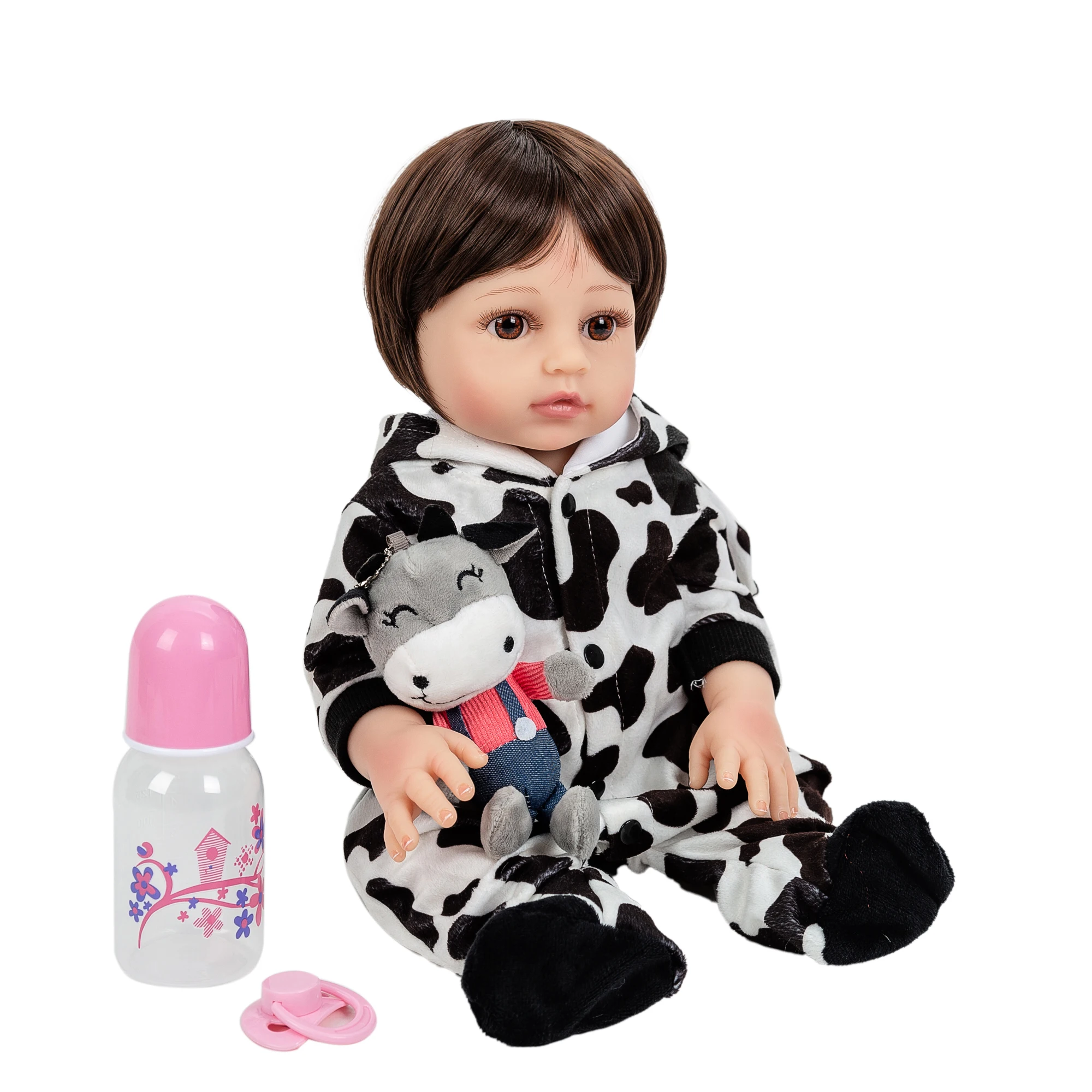 Boneca Bebe Reborn Menino Urso 48cm Corpo Em Silicone Pode Ser Banhado