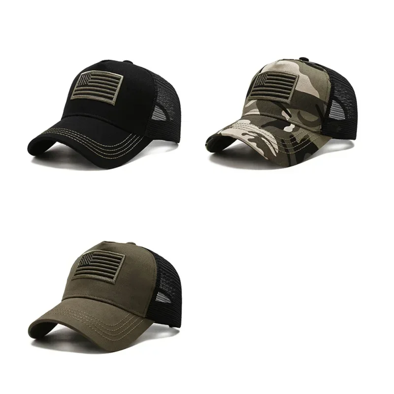 Men Women Sports Caps Pure Cotton Washed National Flag Embroidered Baseball Hat Outdoor Sunshade Hunting Hat