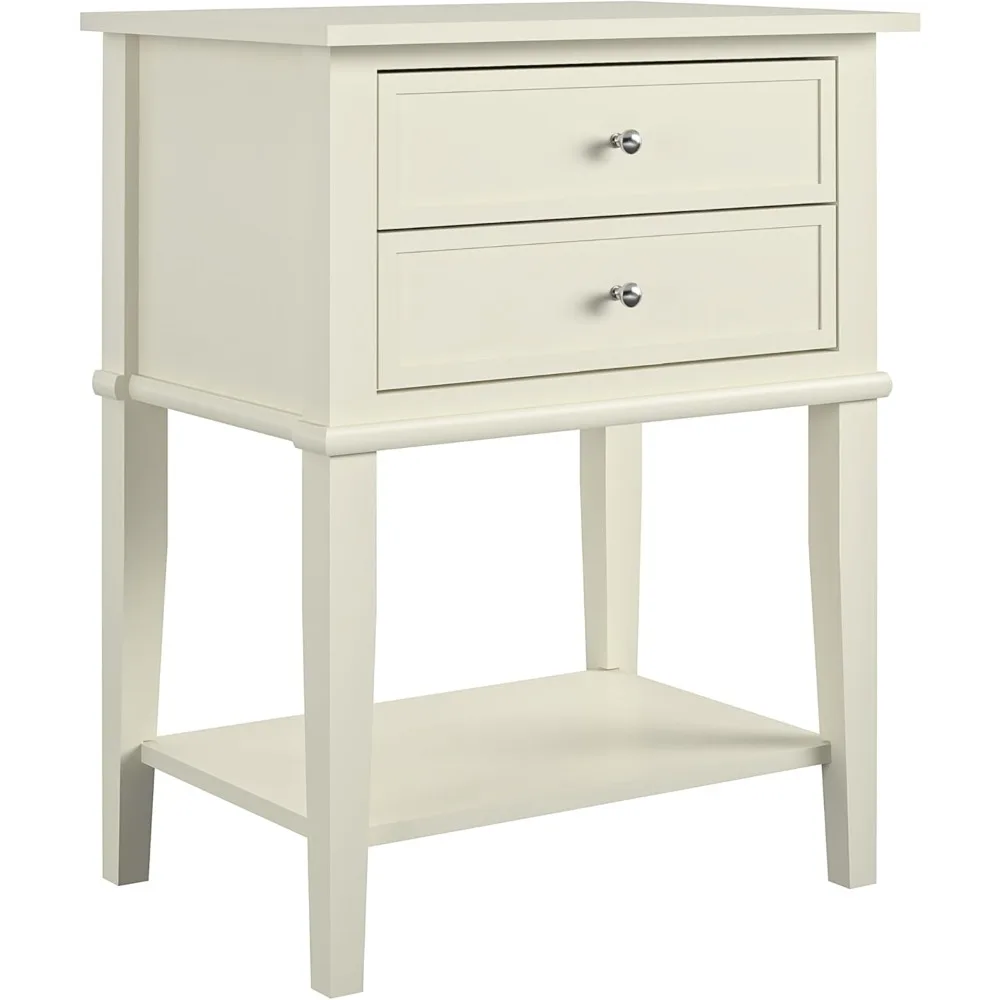 Franklin Accent Table with 2 Drawers, Soft White
