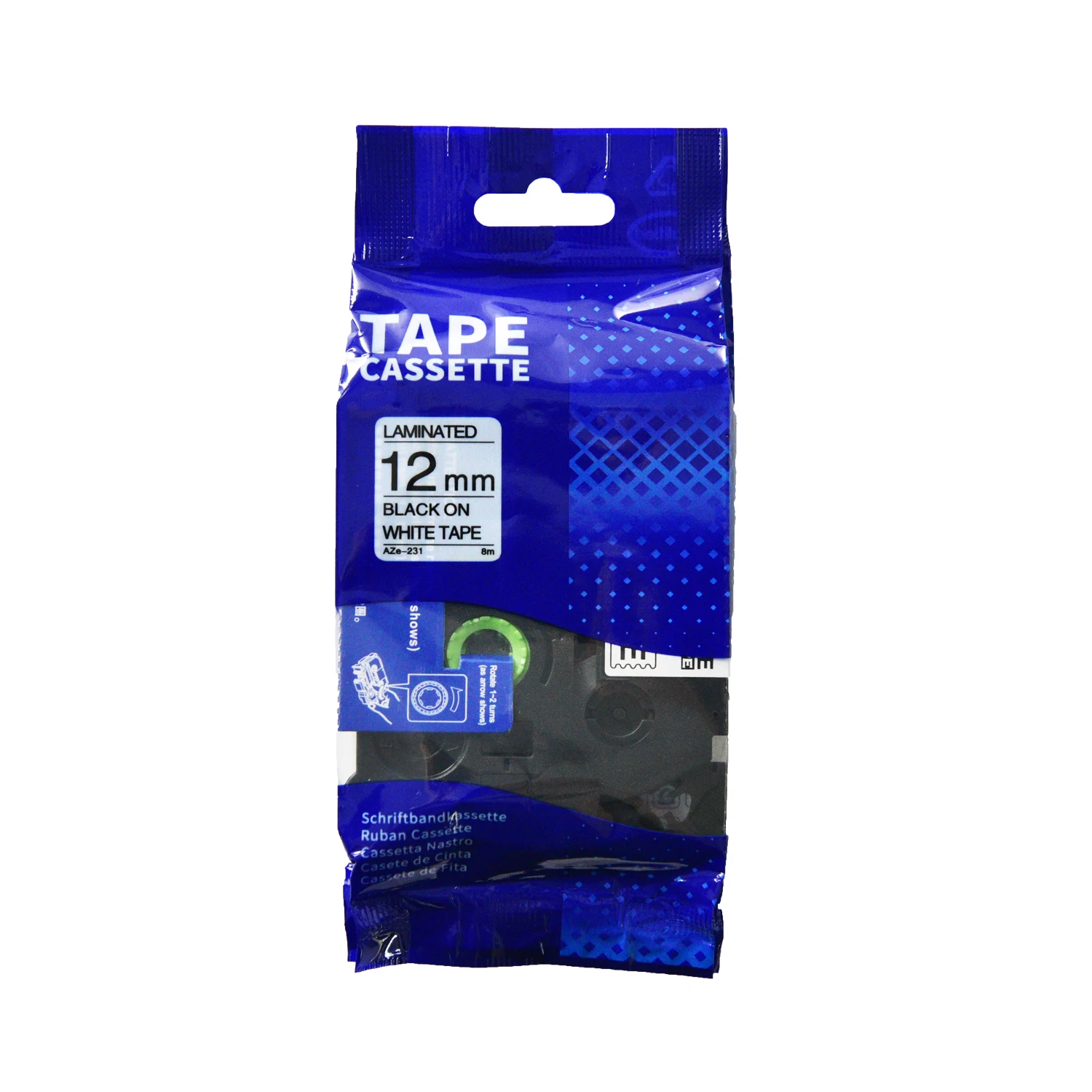 Brother TZ e-231 Tze 221 Tz 251 241 Brother PT-H100 E100 P750W 용 리본과 호환되는 흰색 라벨 테이프의 10Pcs 검정색
