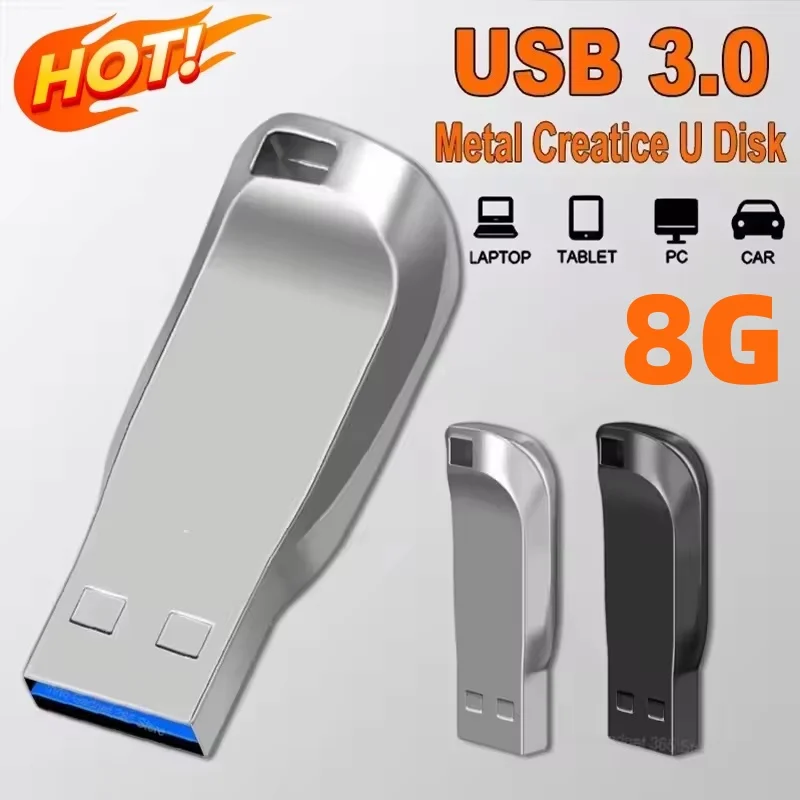 Clé USB 3.0 Mini Haute Vitesse en Métal, Clé USB Portable Étanche, Stockage de Mémoire 8 Go, Disque U, Clé Mémoire