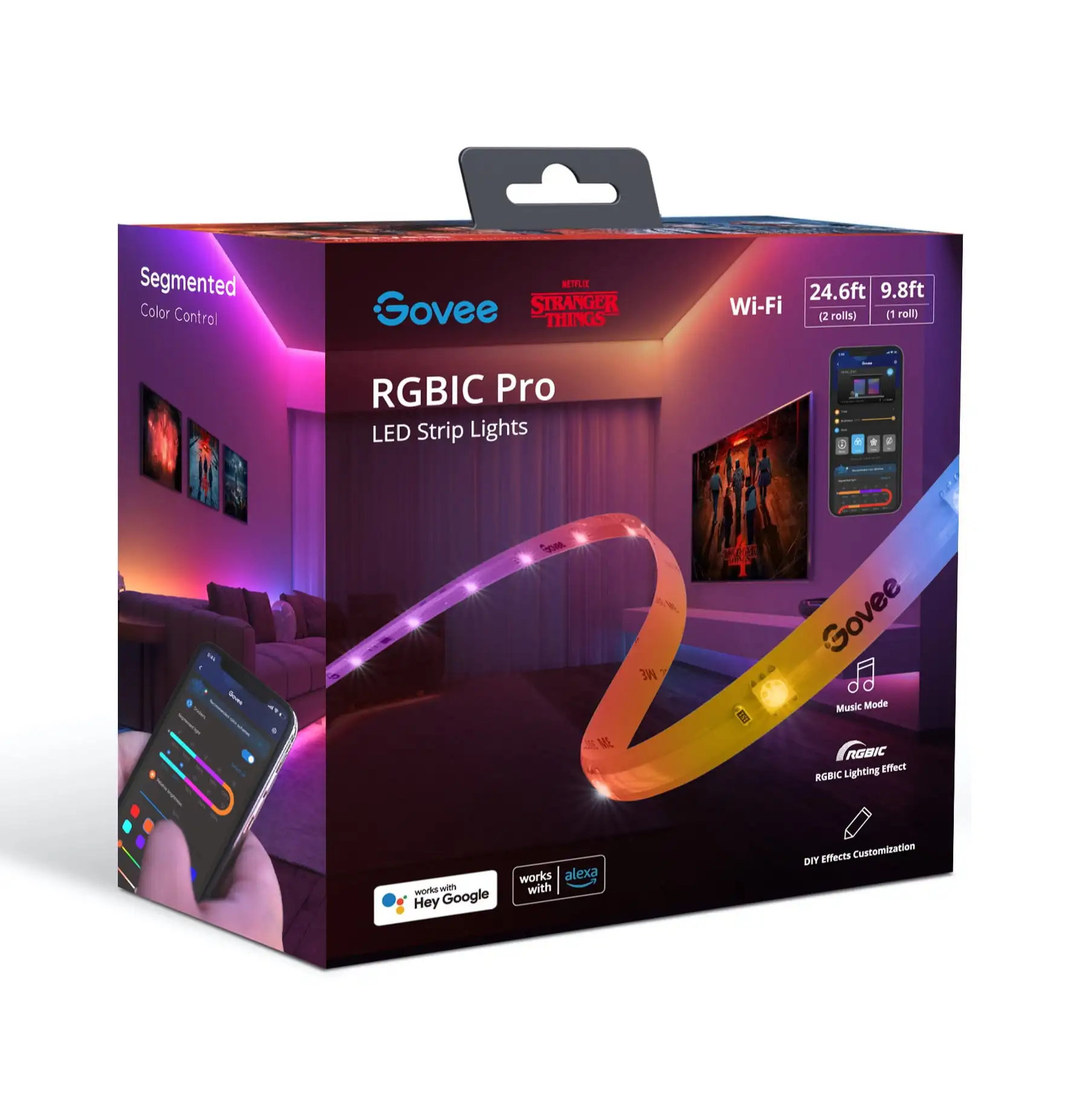 

RGBIC 9.8ft+49.2ft Led Strip Light Bundle Co-branded with Netflix