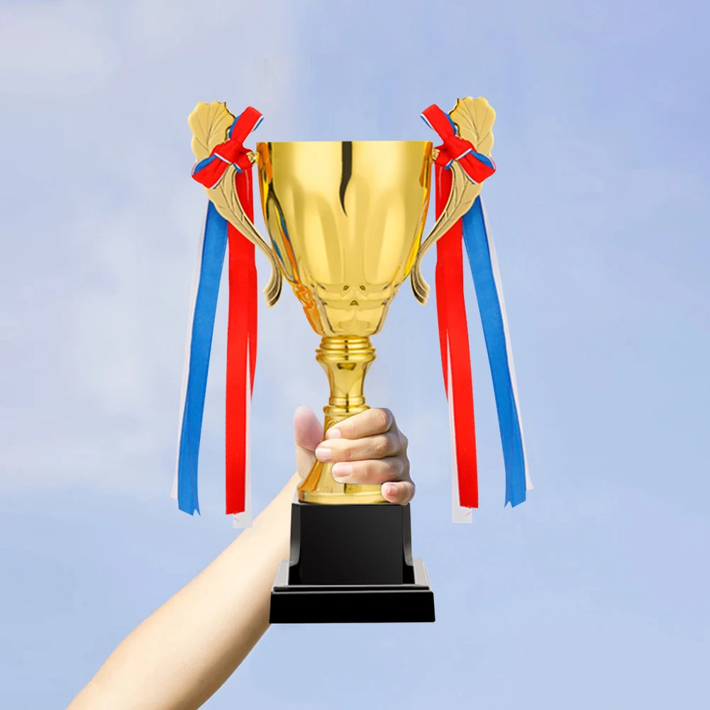 Trophy Cup Metal/Plastic Gold Trophy Cup 23cm Basketball Football Sports Award For Party Ceremony