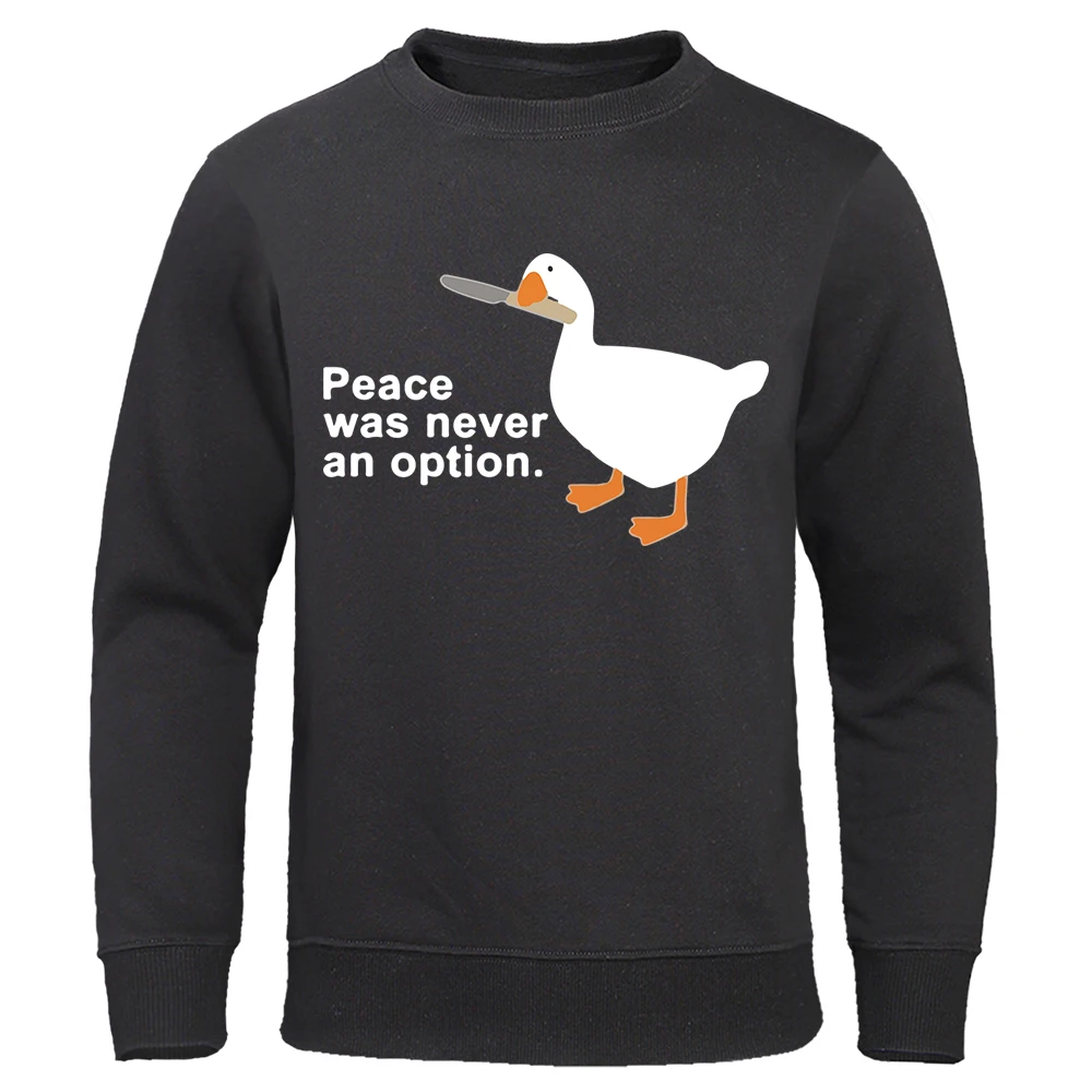

Мужская спортивная одежда с мультяшным принтом Peace Was Never An Option, зимние теплые толстовки, модная повседневная одежда, свободный флисовый спортивный костюм