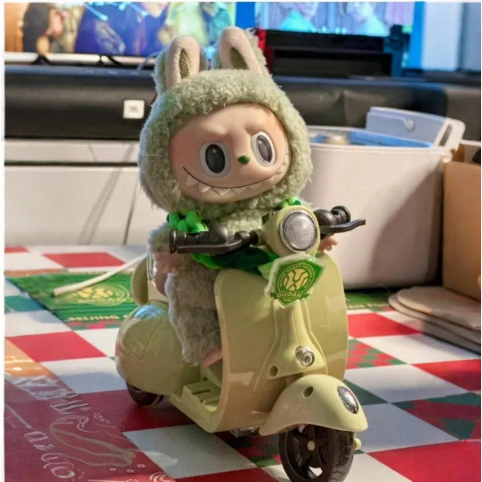 Labubu Doll Mini Electric Motorcycle with Music Lamplight Kawaii