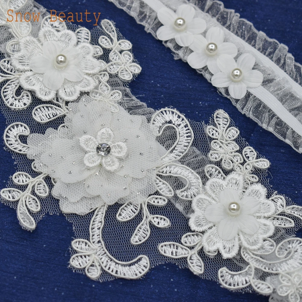 K05 Bridal Lace Floral Leg Ring Loop Wedding Garter Belt Lace Belt Legs Ring Women/Female/Bride Thigh Elastic Leg Garter