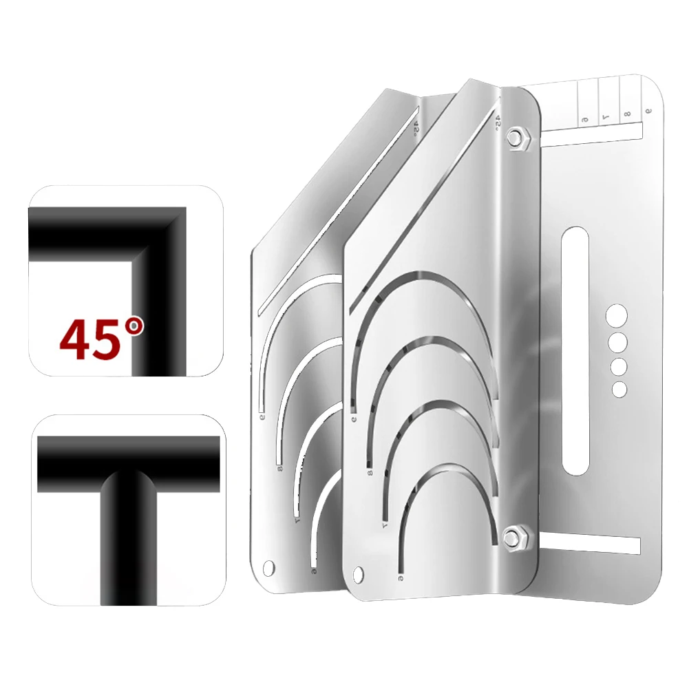 Outil De Coupe Tuyau Mousse à 45° - Guidage Réglable Pour Isolation Caoutchouc | Taille 60-90mm, Acier Inox