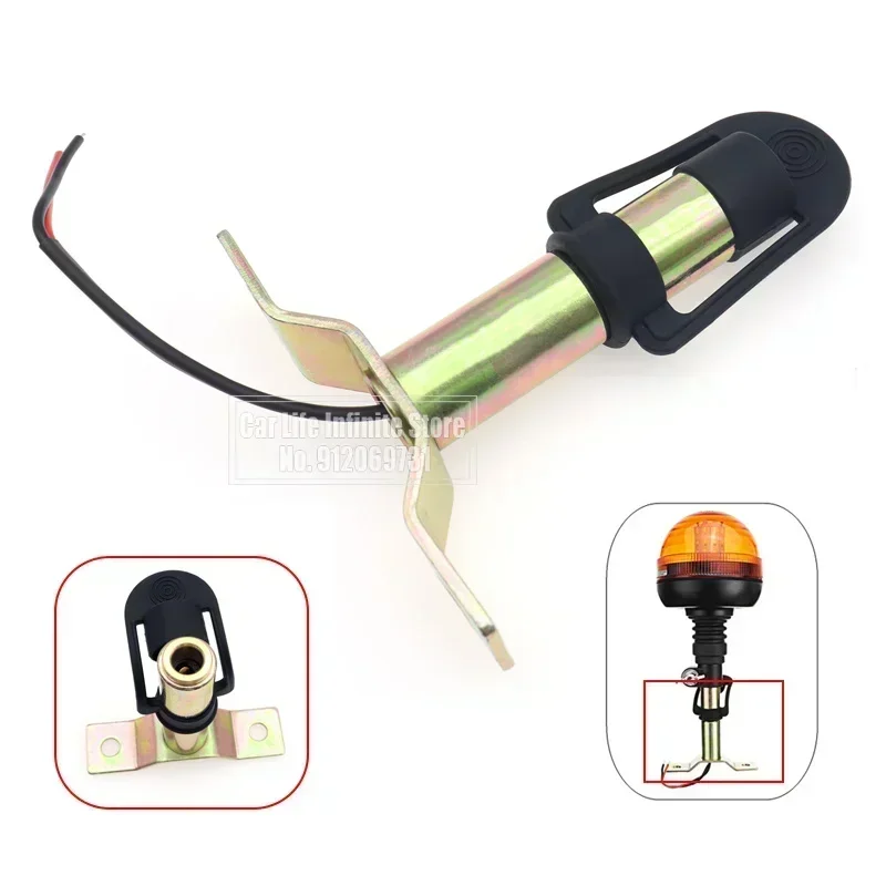 Car Truck Metal Rotating Flashing Beacon Mount Warning Light Bracket Flexible Stem DIN Pole Tractor Mounting Light car strobe warning light