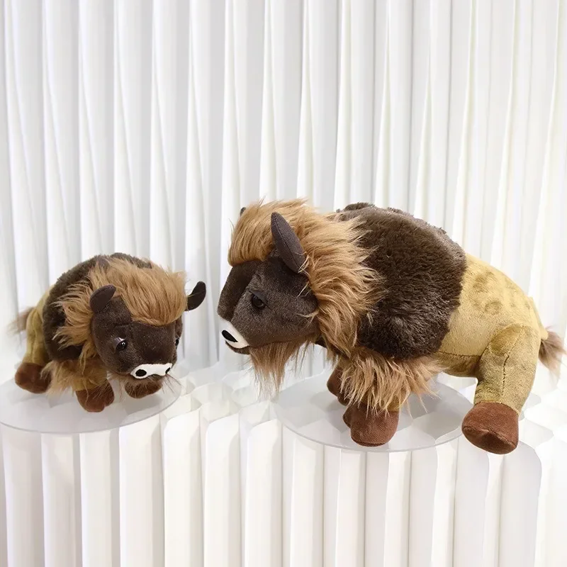 Creative Small Simulated Bison Doll Children's Rag Doll Activity Small Gift Plush Toy Calf Buffalo Yak Doll Chair Cushion 4