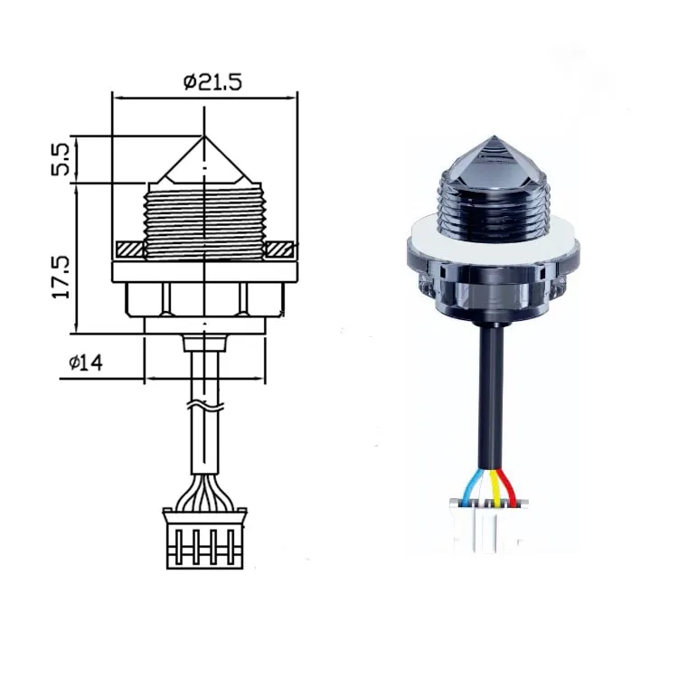 FS-IR12 5V Liquid Water Level Sensor Tank Transmitter Optical Infrared Water Level Probe Cable for Equipments