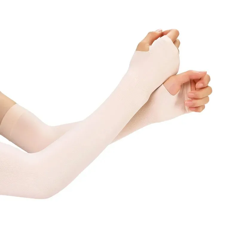 Sun Protection Arm Sleeves Outdoor Arm Sleeves Ice Fabric Breathable Quick Dry Running Sportswear Sun UV Protection Long Arm Cover Cycling Sleeves