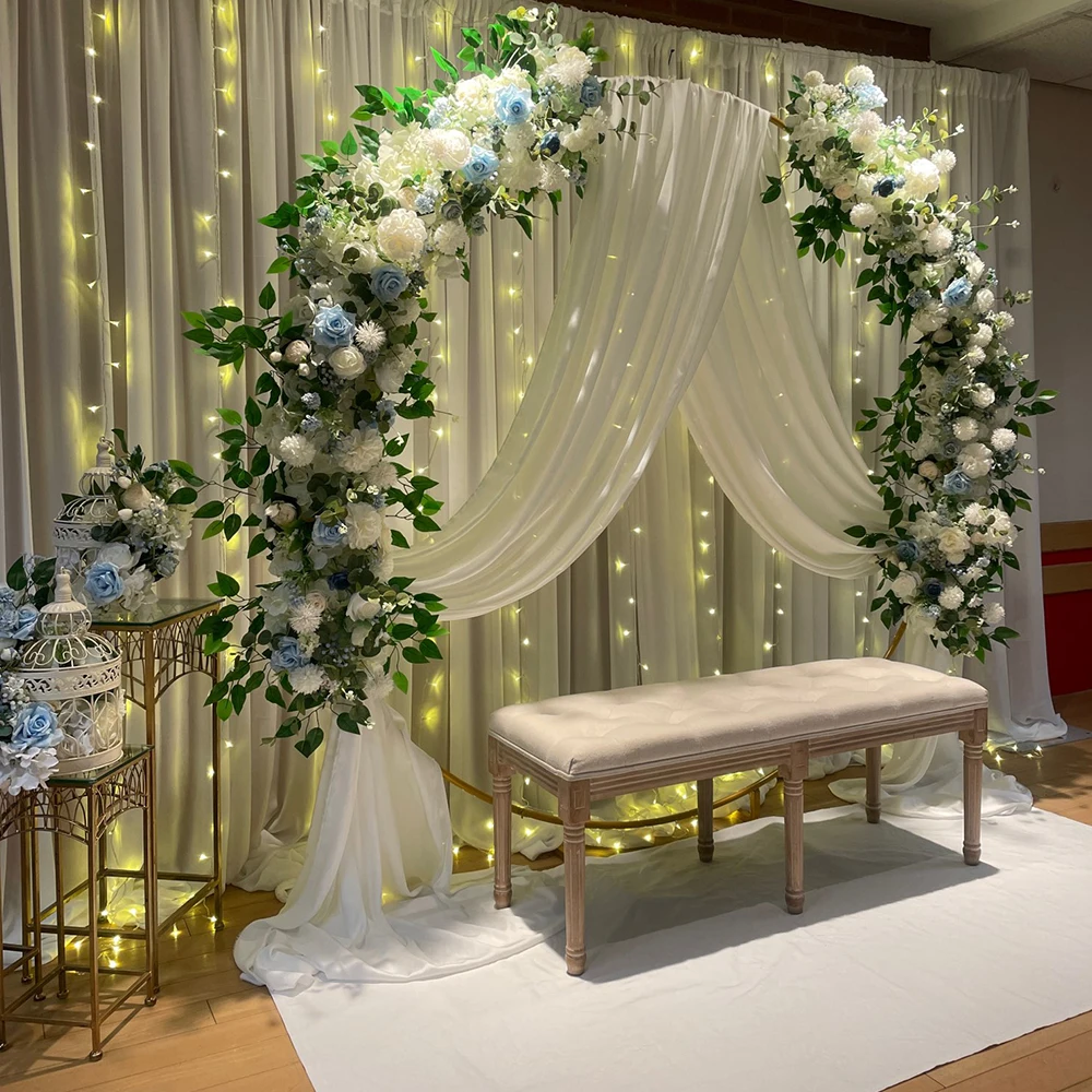100cm Luxus weiße Rose künstliche Blume Reihe Hochzeit Tisch Herzstück Blumen Hintergrund Wand bögen Dekor Party Bühne Blumen – Detail 5