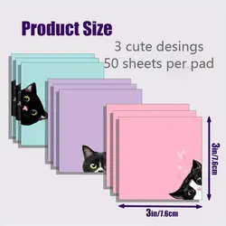Delightful Cat - Themed Sticky Notes Set - Perfect Gift for Cat Lovers and Fun Office Supplies (Random four)