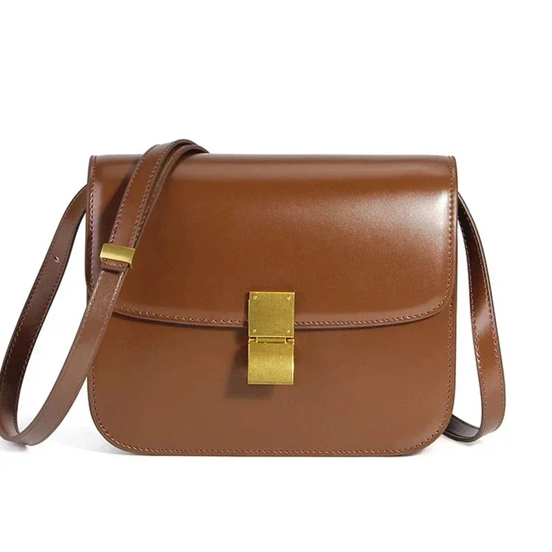 Genuine Leather Women Bag Flap Single Shoulder Crossbody Bag 2 Sizes leather handbag,women handbags,crossbody bags