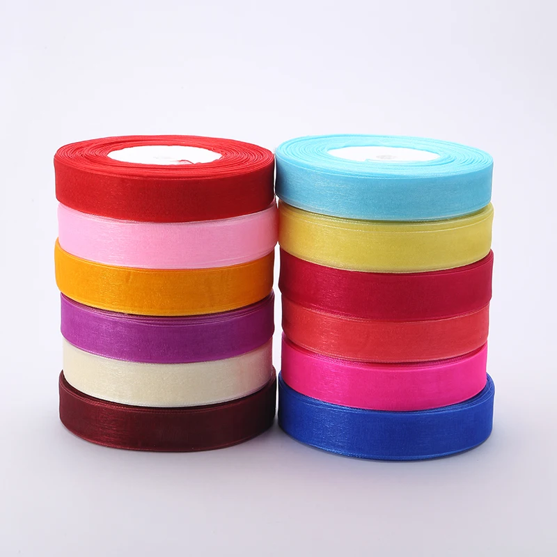 Navy Blue Transparent Organza Ribbons for DIY Crafts and Decorations