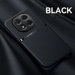 Magnetic Leather Texture Silicone Shockproof Car Case - Redmi Note15Pro Plus (Black)