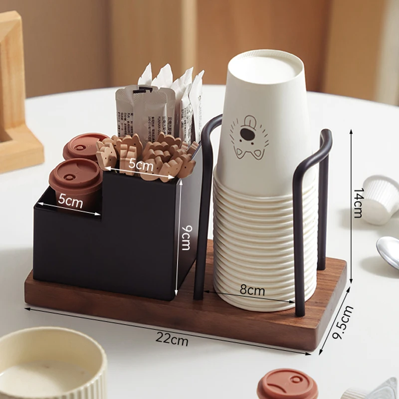 Cup Storage Holder Paper Cup Dispenser Coffee Station Organizer for Home Kitchen Office