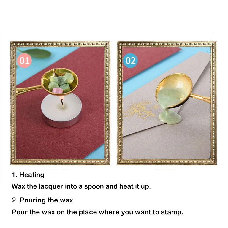 Creative Fire Paint Stamp Set Student Handbook DIY Material Kit With Wax Grain Handle Spoon Stamp Guca Toys Girls Birthday Gifts