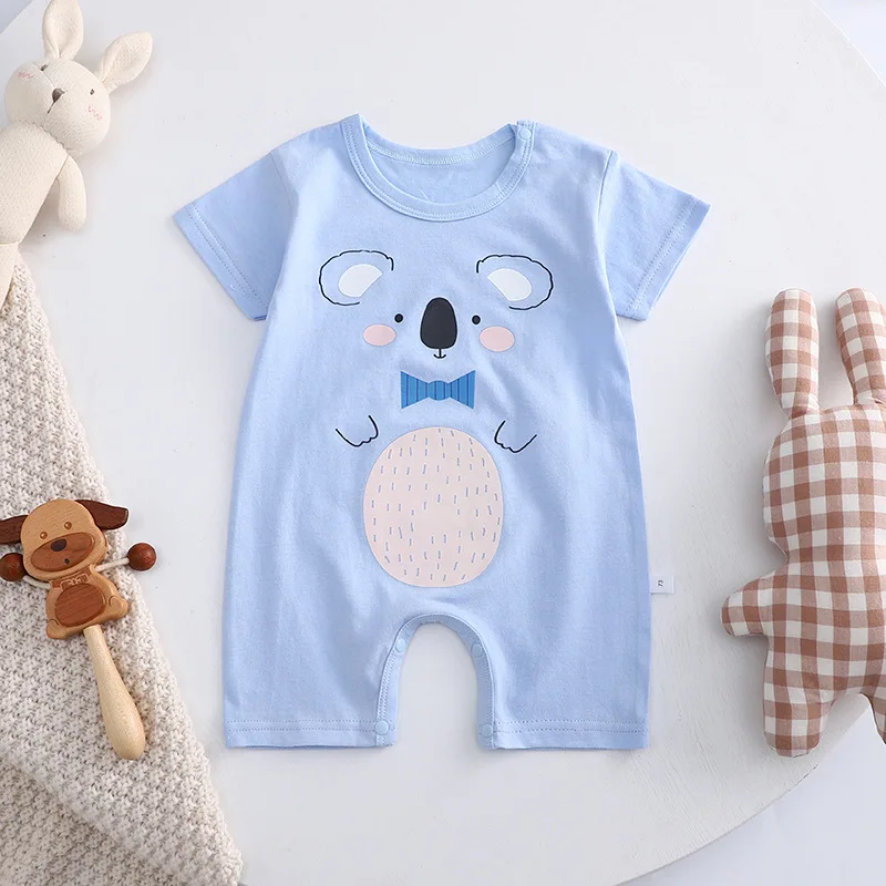 0-2 Years Infant Toddler Rompers Cotton Summer Baby Boys Thin Rompers Short Sleeve Newborn Cartoon Baby Girls Bodysuit Baby Bodysuits expensive Baby Rompers