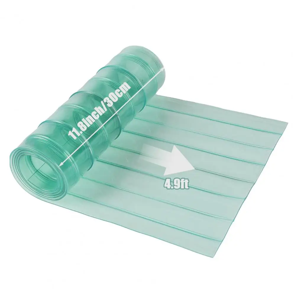 Transparent Pet House Door Panel Windproof Dustproof Waterproof Soft PVC Light Green Striped Door Cover Curtain Pet Supplies